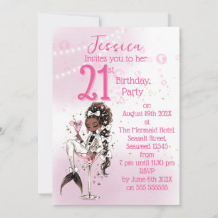 Invitation à la fête d'anniversaire Cocktail Sirèn