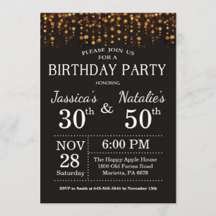 Invitation à la fête d'anniversaire conjointe des