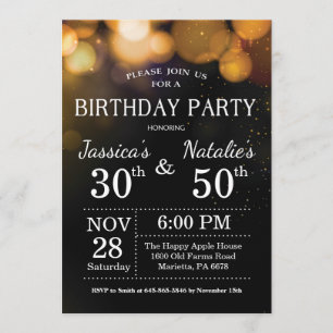 Invitation à la fête d'anniversaire conjointe des
