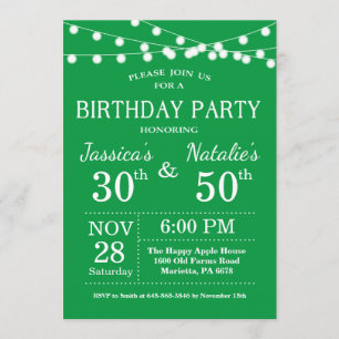 Invitation à la fête d'anniversaire conjointe pour