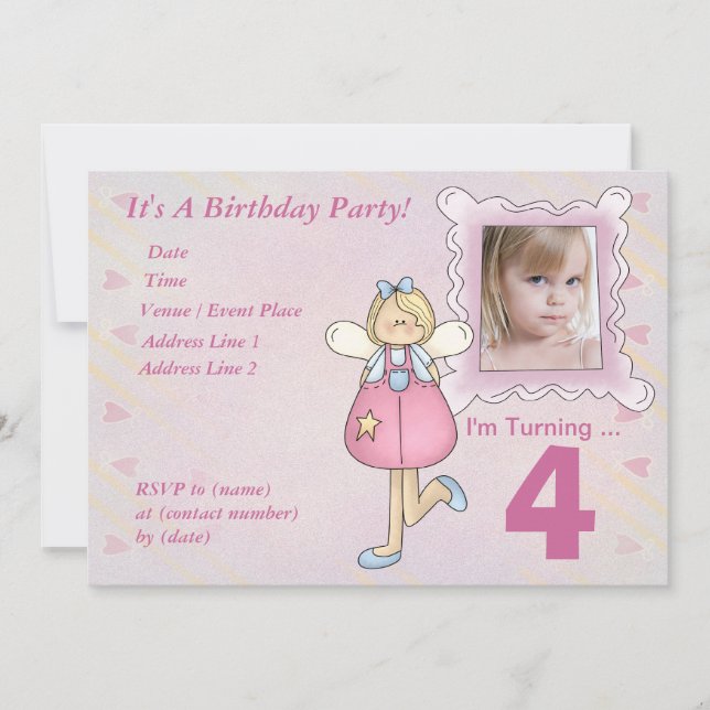 Invitation à la fête d'anniversaire Custom Little  (Devant)