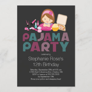 Invitation à la fête d'anniversaire Cute Tween Paj