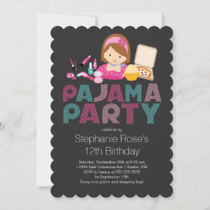 Invitation à la fête d'anniversaire Cute Tween Paj