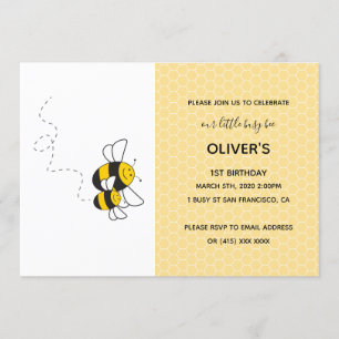 Invitation à la fête d'anniversaire d'abeille