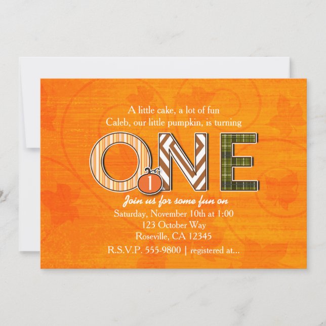 Invitation à la fête d'anniversaire de 1 an de l'a (Devant)