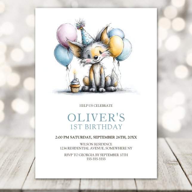 Invitation à la fête d'anniversaire de 1 an du Ren (Créateur téléchargé)