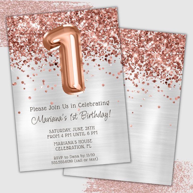 Invitation à la fête d'anniversaire de 1ère année  (Créateur téléchargé)