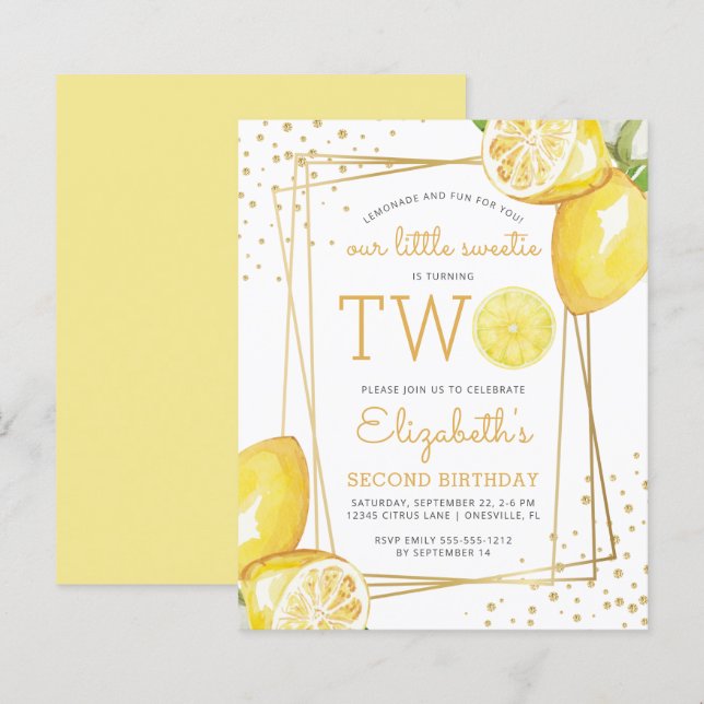 Invitation à la fête d'anniversaire de 2 ans Budge (Devant / Derrière)