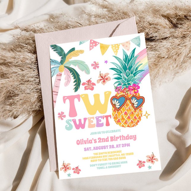 Invitation à la fête d'anniversaire de 2 ans Two S (Créateur téléchargé)