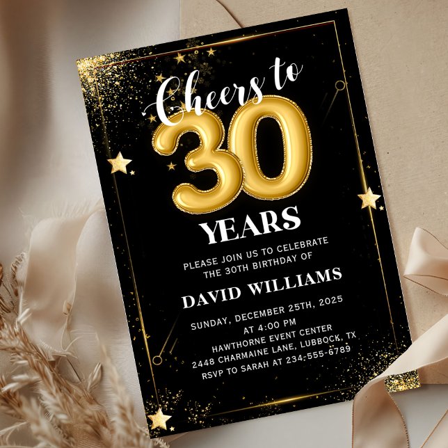 Invitation à la fête d'anniversaire de 30 ans Blac (Créateur téléchargé)