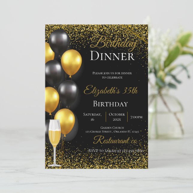 Invitation à la fête d'anniversaire de 35 ans (Debout devant)