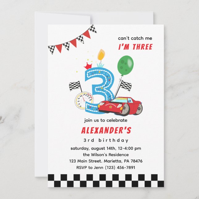 Invitation à la fête d'anniversaire de 3 ans de la (Devant)