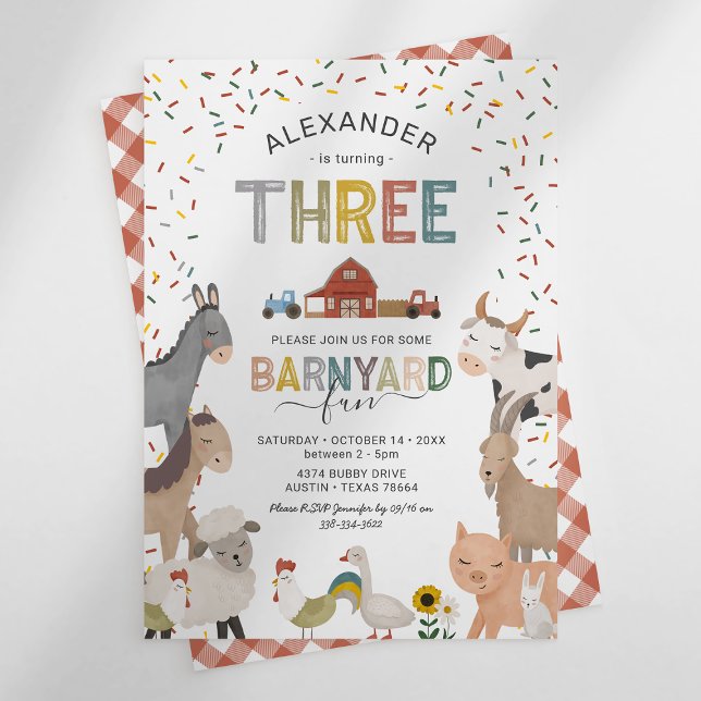 Invitation à la fête d'anniversaire de 3 ans de la (Créateur téléchargé)