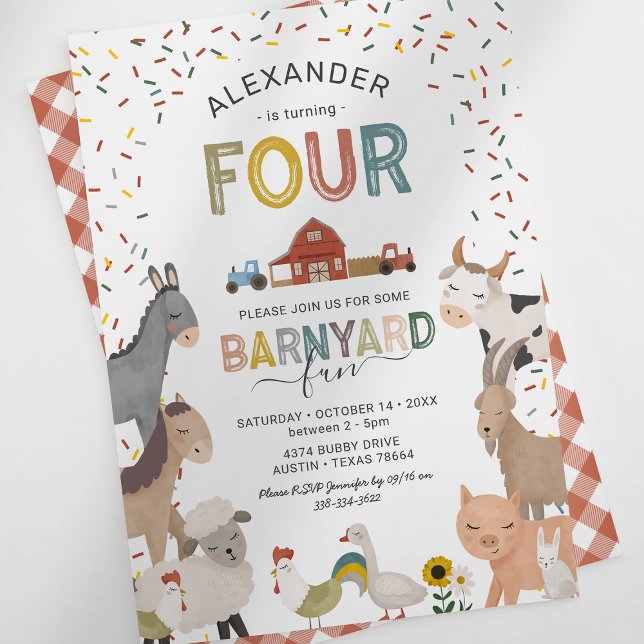 Invitation à la fête d'anniversaire de 4 ans de la (Créateur téléchargé)