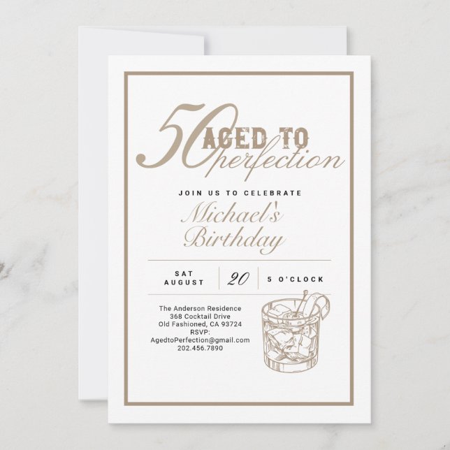 Invitation à la fête d'anniversaire de 50 ans Viei (Devant)