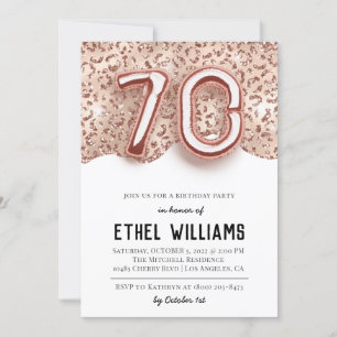 Invitation à la fête d'anniversaire de 70 ans