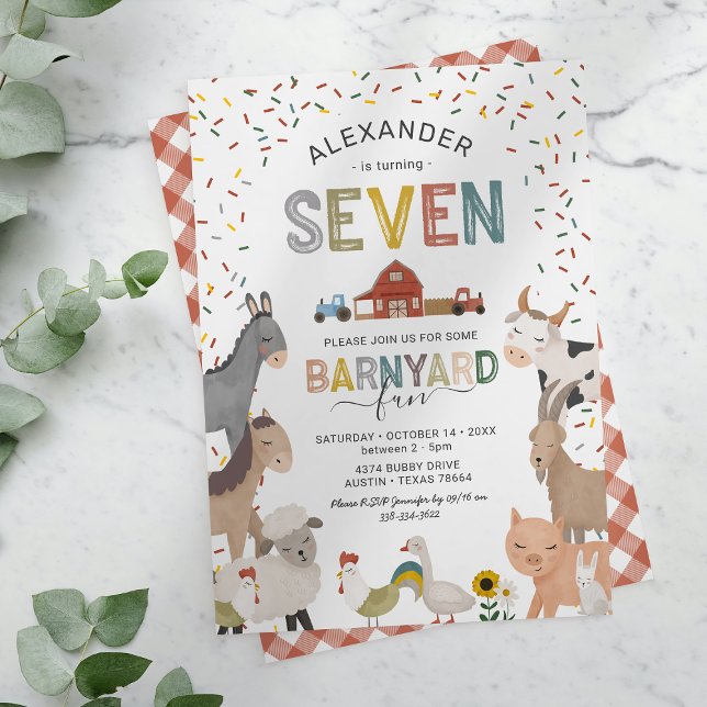 Invitation à la fête d'anniversaire de 7 ans de la (Créateur téléchargé)