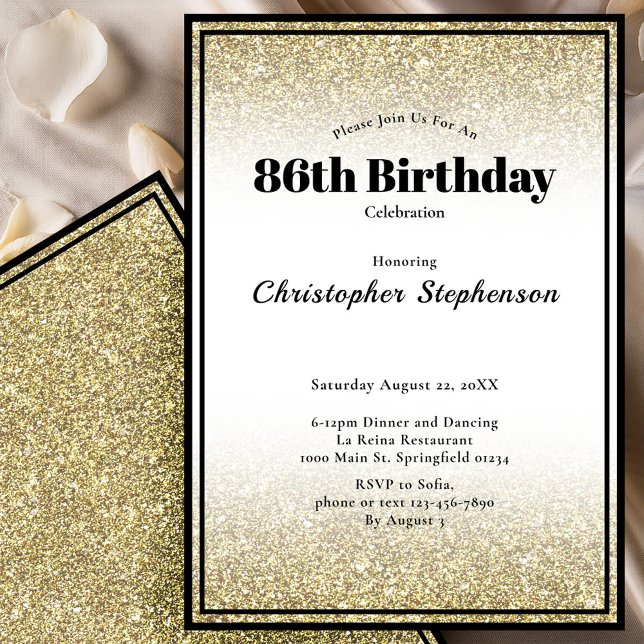 Invitation à la fête d'anniversaire de 86 ans en n (Créateur téléchargé)