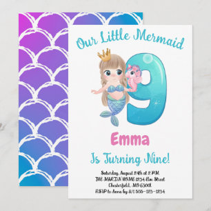 Invitation à la fête d'anniversaire de 9 ans de la