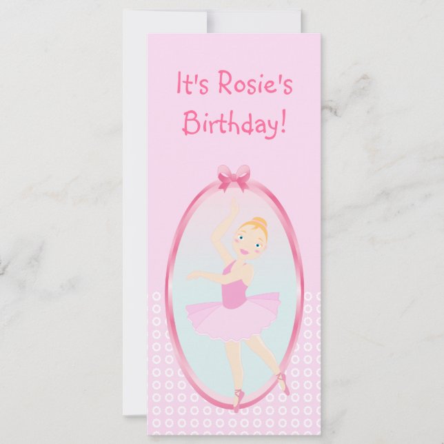Invitation à la fête d'anniversaire de Ballerina (Devant)