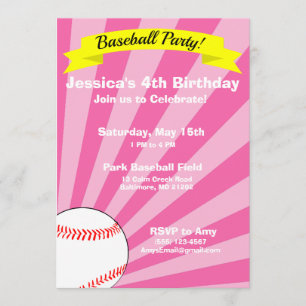 Invitation à la fête d'anniversaire de baseball