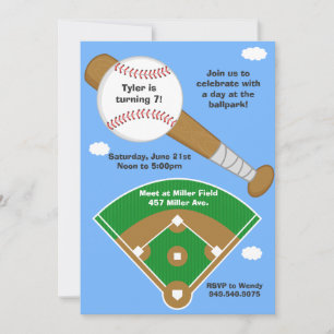 Invitation à la fête d'anniversaire de baseball