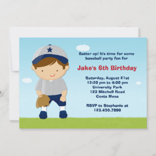 Invitation à la fête d'anniversaire de baseball