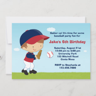 Invitation à la fête d'anniversaire de baseball