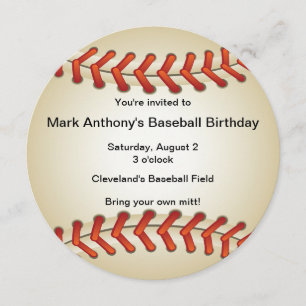 Invitation à la fête d'anniversaire de baseball Bo