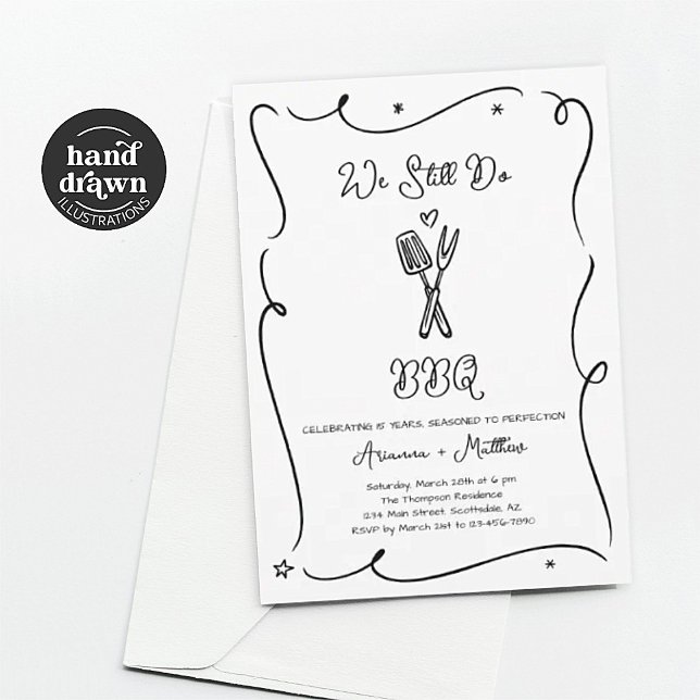 Invitation à la fête d'anniversaire de BBQ «Nous f (Créateur téléchargé)