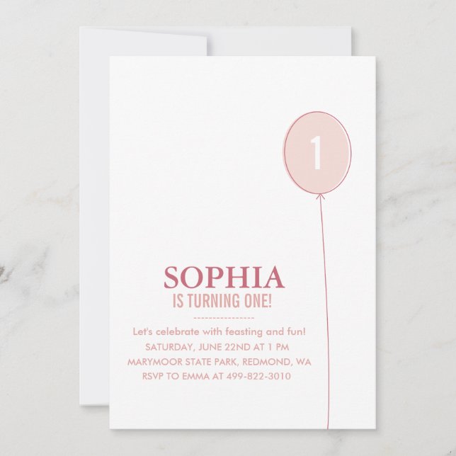 Invitation à la fête d'anniversaire de Big Balloon (Devant)