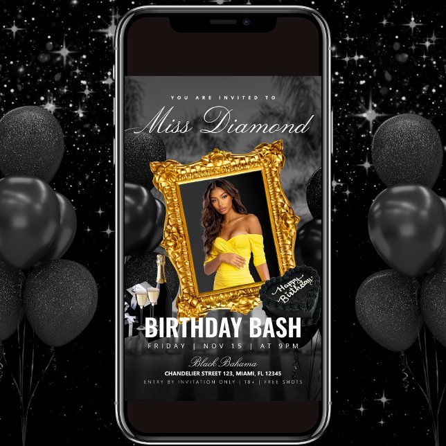Invitation à la fête d'anniversaire de Black and G (Créateur téléchargé)