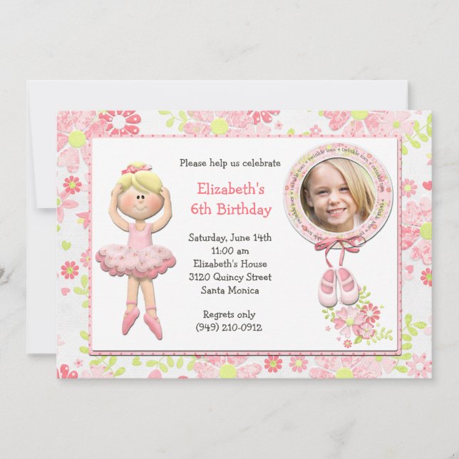Invitation à la fête d'anniversaire de Blond Balle (Devant)