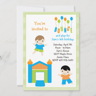 Invitation à la fête d'anniversaire de Bounce Hous