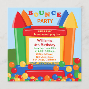 Invitation à la fête d'anniversaire de Bounce Hous