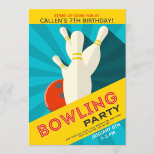 Invitation à la fête d'anniversaire de Bowling
