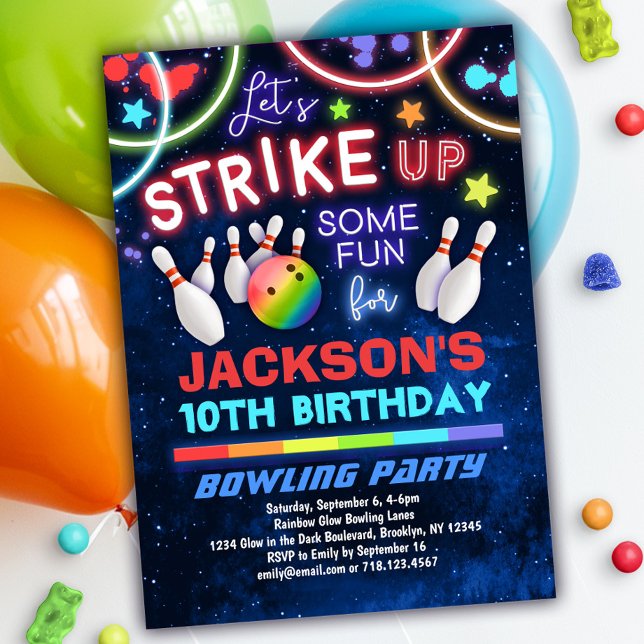 Invitation à la fête d'anniversaire de Boys Bowlin (Créateur téléchargé)