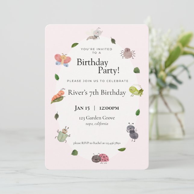 Invitation à la fête d'anniversaire de Bug (Debout devant)