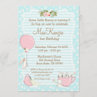 Invitation à la fête d'anniversaire de Bunny