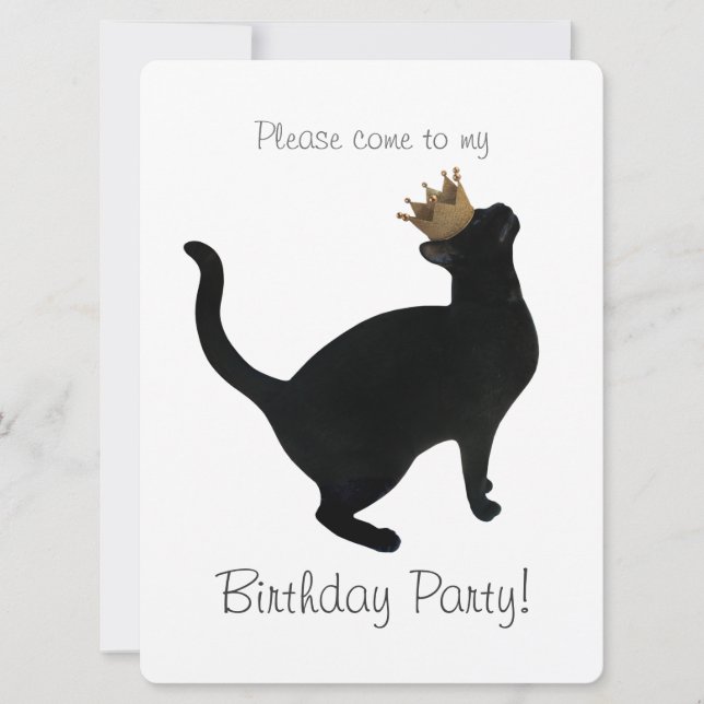 Invitation à la fête d'anniversaire de Cat Crown (Devant)