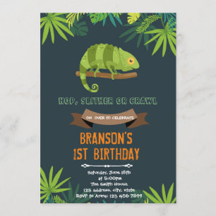 Invitation à la fête d'anniversaire de Chameleon
