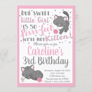 Invitation à la fête d'anniversaire de chaton