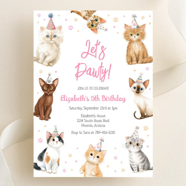 Invitation à la fête d'anniversaire de chaton Let' (Créateur téléchargé)