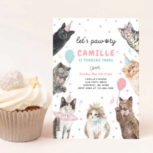 Invitation à la fête d'anniversaire de chaton, Let