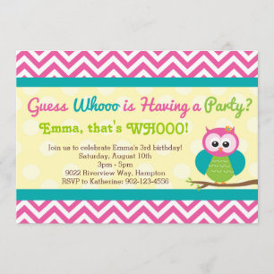 Invitation à la fête d'anniversaire de Chevron Owl