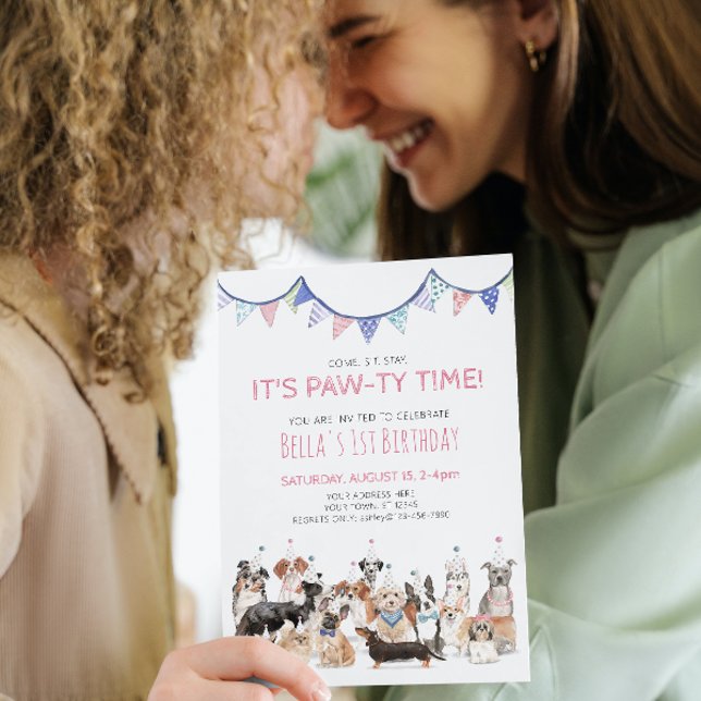 Invitation à la fête d'anniversaire de chiot Pawty (Créateur téléchargé)