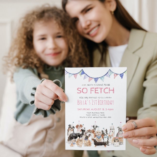 Invitation à la fête d'anniversaire de chiot So Fe (Paw-ty Time! Celebrating Your Puppy's 1st Birthday!)