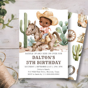 Invitation à la fête d'anniversaire de Cowboy