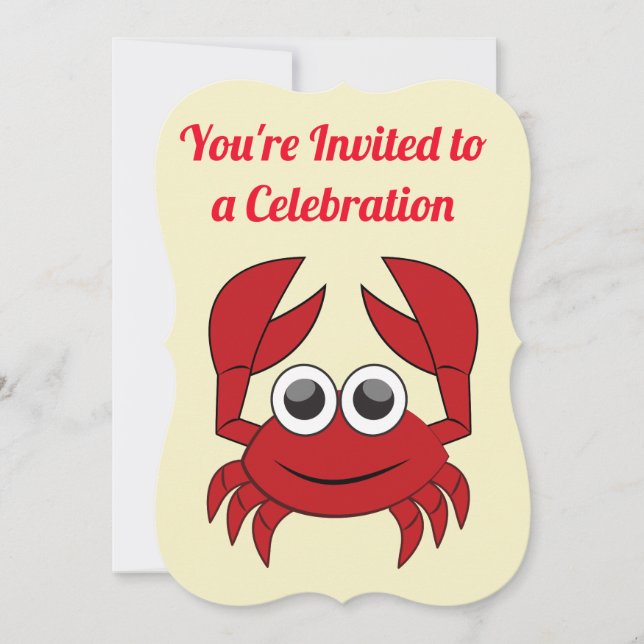 Invitation à la fête d'anniversaire de crabe Céléb (Devant)