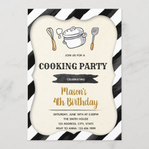 Invitation à la fête d'anniversaire de cuisine enf